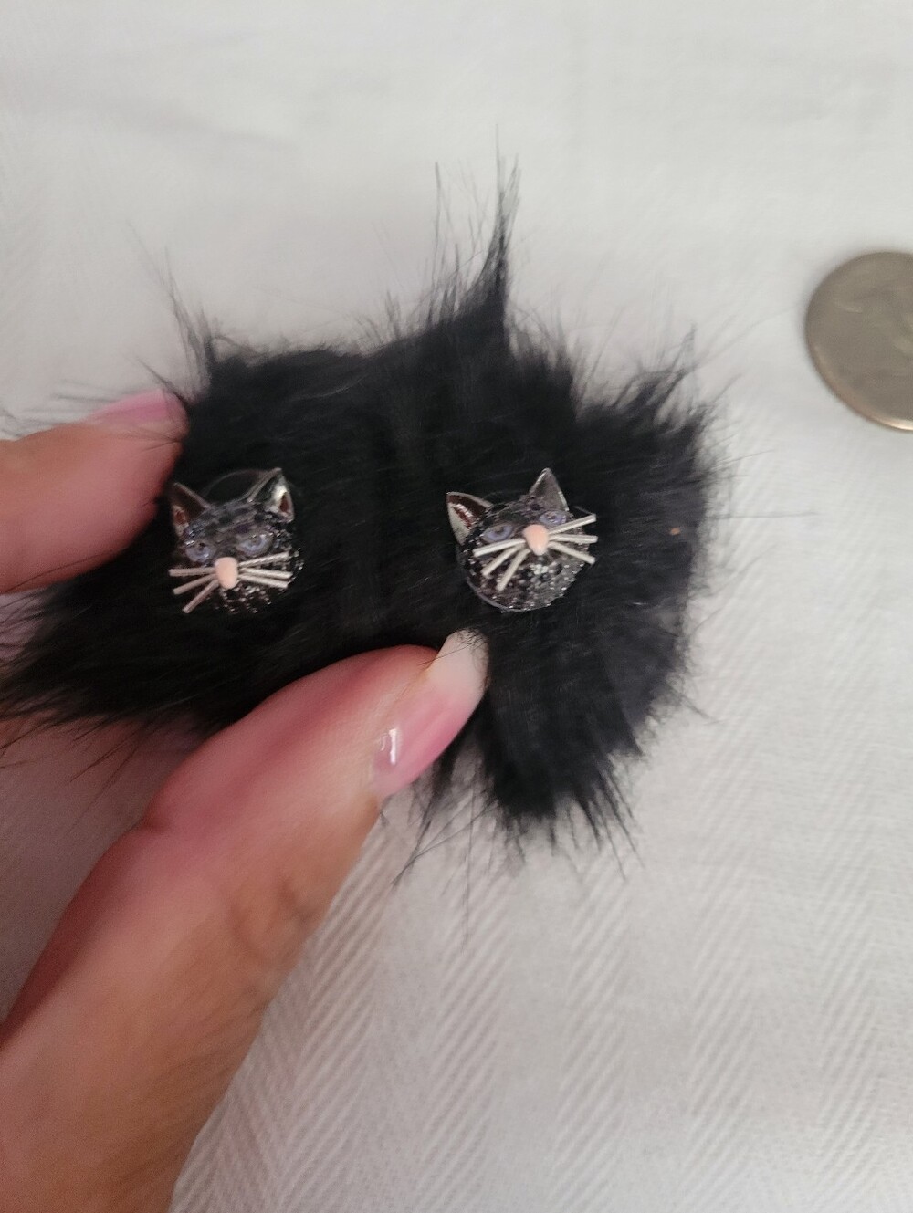 Betsey Johnson Black Cat Stud Earrings